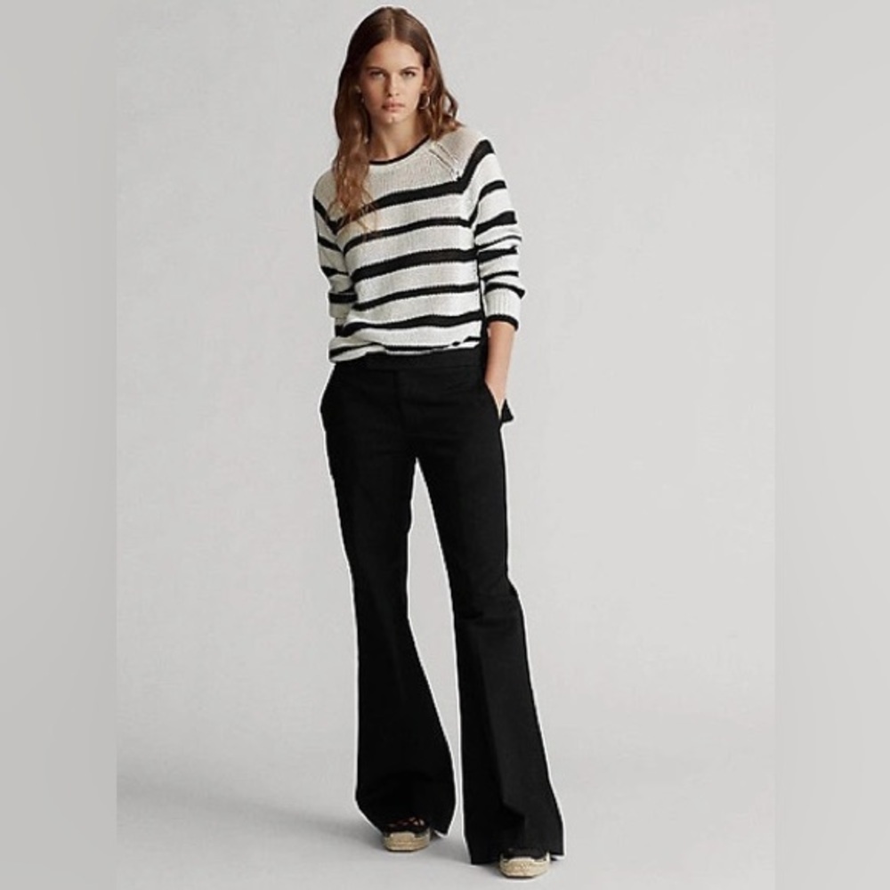 S Ralph Lauren Green Label High Rise Black Flare Leggings